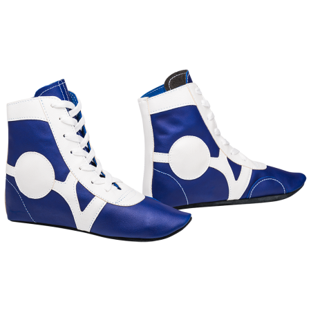 Купить Обувь для самбо SM-0102, кожа, синий Rusco в Невельске 