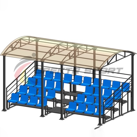 Купить Трибуна для зрителей 4 ряда на 34 места с навесом и перилами в Невельске 